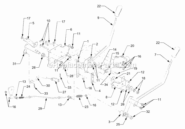 Lift Valve And Position Control Diagram and Parts List for 7284 54AD74H-710, 54AT74H-710 Cub Cadet Lawn Tractor
